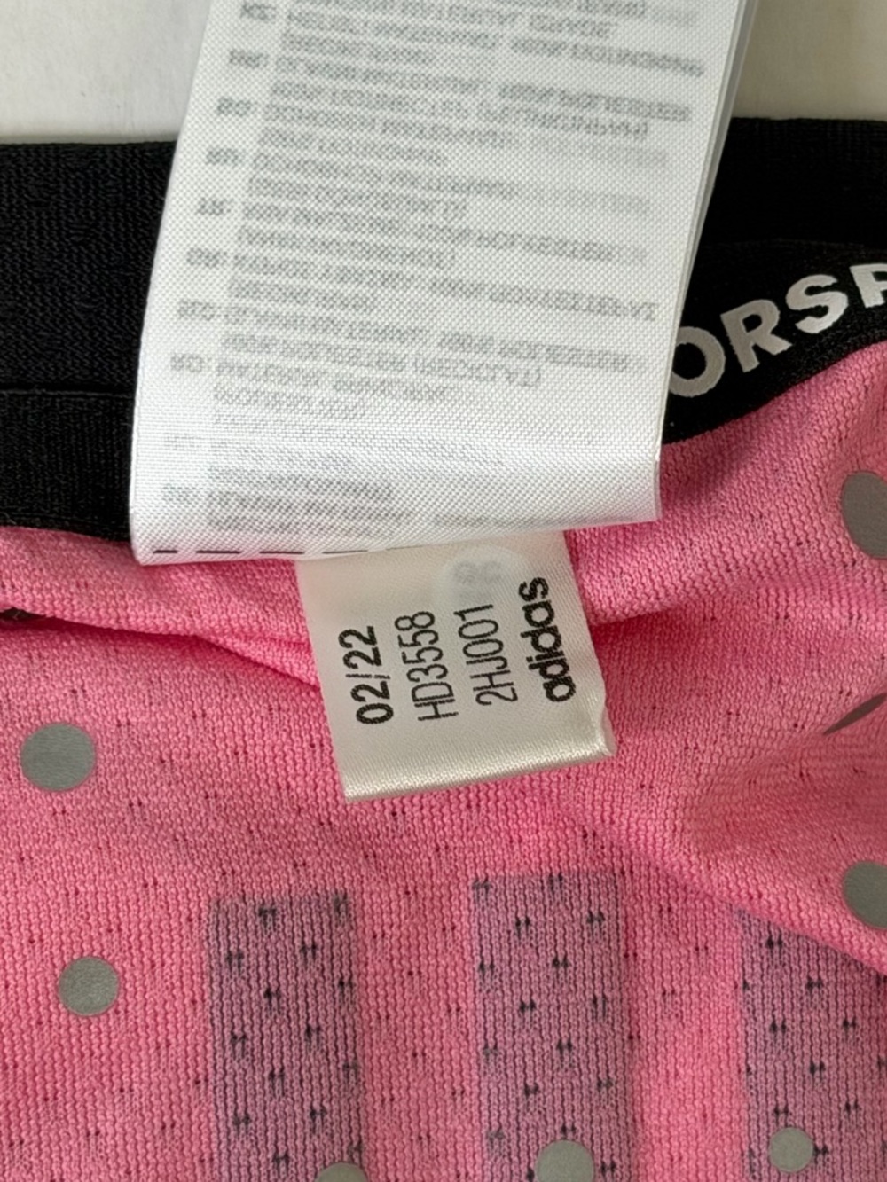 Adidas Pink HEAT.RDY Athletic Tee Small Black Logo Performance NWOT - Picture 9 of 10